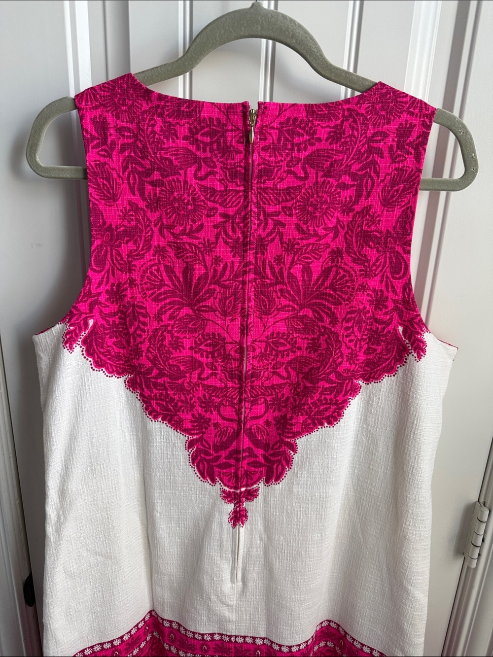 Lilly Pulitzer Hot Pink & White Sleeveless Embroidered Shift Dress + Shorts - Picture 8 of 9